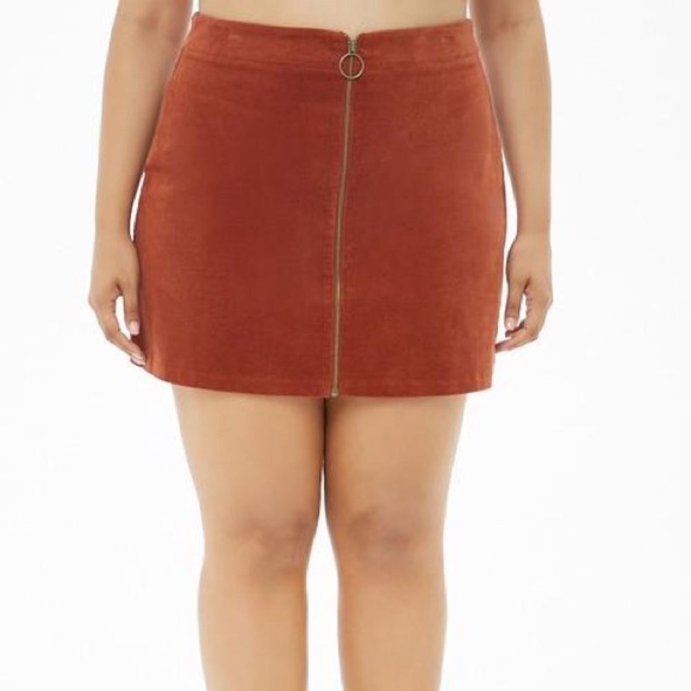 Forever 21 plus size orange A-line skirt